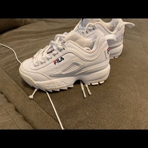 Girls Fila white sneakers